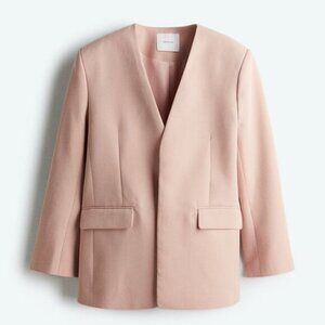 H & M  Edition Light Pink Classic Minimalist Blazer S Oversized